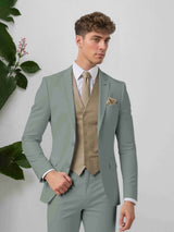 Men's Suits 3 Pieces Tailored Fit Elegant Wedding Groom Outfit