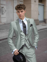 Men's Suits 3 Pieces Tailored Fit One Button Wedding Outfit Luxury Style for Evening Gala