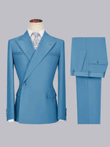 Men's Suits 2 Pieces Slim Fit Peak Lapel One Button Wedding Guest Wear
