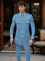 Men's Suits 2 Piece Modern Style Structured Collar Embroidered Formal Wear