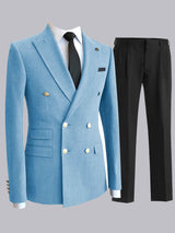 Men's Suits 2 Pieces Classic Fit Double Breasted Business Office Professional Wear