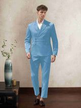 Men's Suits 2 Pieces Classic Fit Single Breasted Peak Lapel Mandarin Style Suit Design for Business and Weddings