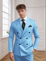 Men's Suits 2 Pieces Slim Fit Double Breasted Groom Outfit