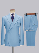 Men's Suits 2 Pieces Slim Fit Peak Lapel Wedding Guest Business Outfit
