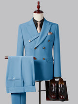 Men's Suits 2 Pieces Tailored Fit Two Buttons Single Breasted Notch Lapel Strap Groom Outfit