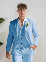 Men's Suits 3 Pieces Classic Fit One Button Groom Outfit Formal Events Sophisticated Detailing