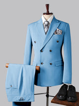 Men's Suits 3 Pieces Slim Fit Double Breasted Groom Outfit