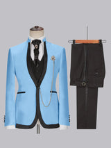 Men's Suits 3 Pieces Slim Fit One Button Elegant Formal Wear