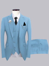Men's Suits 3 Pieces Slim Fit One Button Wedding Outfit Elegant Formal Wear