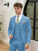 Men's Suits 3 Pieces Tailored Fit One Button Elegant Wedding Groom Outfit
