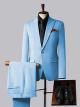 Men's Suits 3 Pieces Tailored Fit One Button Wedding Outfit Elegant Formal Wear