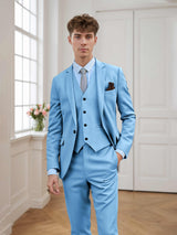 Men's Suits 3 Pieces Tailored Fit One Button Wedding Suits All Season Wear