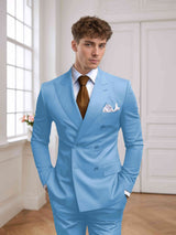 Men's Suits 2 Pieces Tailored Fit Two Buttons Wedding Outfit