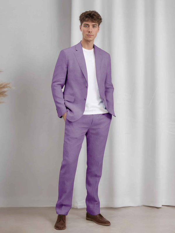 Lilac Men's Suits 2 Pieces Modern Style Two Buttons Business Attire Professional Look