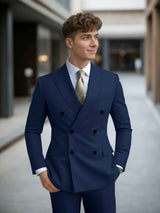 Men's Suits 2 Pieces Slim Fit Double Breasted Wedding Groom Outfit Elegant Formal Wear