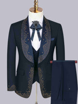 Men's Suits 3 Pieces Tailored Fit One Button Luxury Inspired For Parties & Celebrations