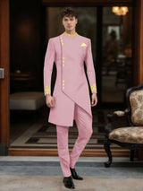 Men's Suits 2 Piece Modern Style Asymmetrical Mandarin Collar Wedding Suit