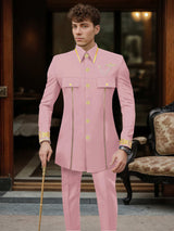 Men's Suits 2 Piece Modern Style Structured Collar Embroidered Formal Wear