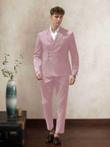 Men's Suits 2 Pieces Classic Fit Single Breasted Peak Lapel Mandarin Style Suit Design for Business and Weddings