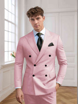 Men's Suits 2 Pieces Slim Fit Double Breasted Groom Outfit