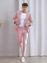 Men's Suits 2 Pieces Slim Fit One Button Wedding Outfit Elegant Gentleman Look