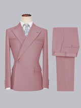Men's Suits 2 Pieces Slim Fit Peak Lapel One Button Wedding Guest Wear