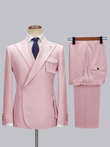 Men's Suits 2 Pieces Slim Fit Peak Lapel Wedding Guest Business Outfit