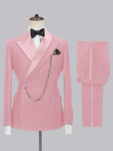 Men's Suits 2 Pieces Slim Fit Peaked Lapel Business Trip Outfit