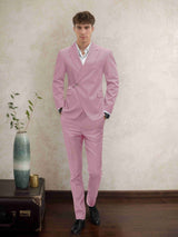 Men's Suits 2 Pieces Tailored Fit Tailored Fit Belted Peak Lapel Wrap Design Wedding Outfit