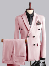 Men's Suits 3 Pieces Slim Fit Double Breasted Wedding Groom Formal Wear