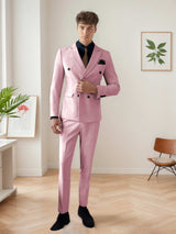 Men's Suits 3 Pieces Slim Fit Double Breasted Wedding Outfit Elegant Gentleman Look