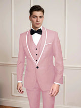 Men's Suits 3 Pieces Slim Fit One Button Shawl Lapel Formal Business Wear