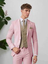 Men's Suits 3 Pieces Tailored Fit Elegant Wedding Groom Outfit