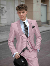 Men's Suits 3 Pieces Tailored Fit One Button Wedding Outfit Luxury Style for Evening Gala