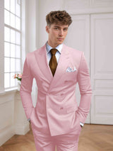 Men's Suits 2 Pieces Tailored Fit Two Buttons Wedding Outfit