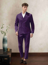 Men's Suits 2 Pieces Classic Fit Single Breasted Peak Lapel Mandarin Style Suit Design for Business and Weddings