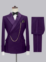 Men's Suits 2 Pieces Slim Fit Peaked Lapel Business Trip Outfit