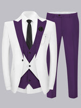 Men's Suits 3 Pieces Classic Fit One Button Peak Lapel For Gala & Banquet