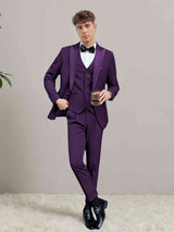 Men's Suits 3 Pieces Classic Fit One Button Wedding Guest Elegant Detailing
