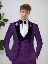 Men's Suits 3 Pieces Classic Fit One Button Wedding Outfit Elegant Formal Wear