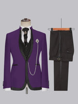 Men's Suits 3 Pieces Slim Fit One Button Elegant Formal Wear