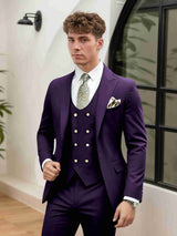Men's Suits 3 Pieces Tailored Fit One Button Elegant Wedding Groom Outfit