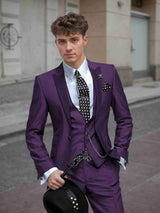 Men's Suits 3 Pieces Tailored Fit One Button Wedding Outfit Luxury Style for Evening Gala