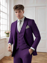 Men's Suits 3 Pieces Tailored Fit Single Breasted Elegant Formal Outfit for Party and Wedding
