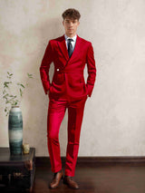 Men's Suits 2 Pieces Classic Fit One Button Peak Lapel Groom Suits