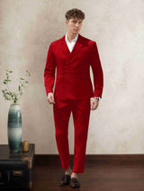 Men's Suits 2 Pieces Classic Fit Single Breasted Peak Lapel Mandarin Style Suit Design for Business and Weddings