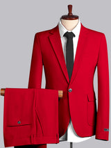 Men's Suits 2 Pieces Slim Fit One Button Wedding Groom Outfit