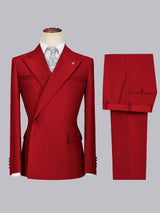 Men's Suits 2 Pieces Slim Fit Peak Lapel One Button Wedding Guest Wear