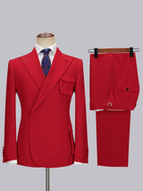 Men's Suits 2 Pieces Slim Fit Peak Lapel Wedding Guest Business Outfit