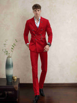 Men's Suits 2 Pieces Tailored Fit Two Buttons Elegant Formal Wear for Occasions